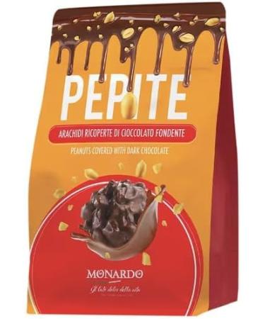 Monardo Pepite Peanuts covered in dark chocolate black chocolate covered peanuts 10 x 150 g + Italian Gourmet Pulp 400 g - Buy Online on GoSupps.com
