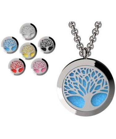 Wild Essentials 3 Necklace Set - Tree of Life & Flower of Life Aroma Diffuser Lockets | Stainless Steel Color Changing 24" Chains 36 Refill Pads | Perfect Essential Oil Jewelry for International Shipping - Buy Online on GoSupps.com
