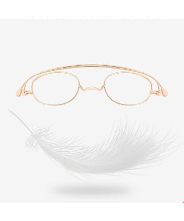 NYASAA Stylish Metal Frame Reading Glasses for Women - Lightweight 3.00x Blue Light Blocking Anti-Fatigue Computer Readers - Gold Finish - Buy Online on GoSupps.com