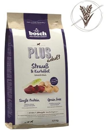 Buy Bosch HPC Plus Adult Strauss & Potato Dog Food | Grain-Free | Single Protein | 1 kg (1 Pack) | Healthy Nutrition for All Breeds - International Shipping Available - Buy Online on GoSupps.com