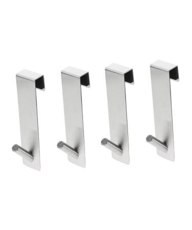 DOITOOL 4 Pcs Bathroom Door Hook Towel Hooks Hat Hooks Over The Door Towel Hook Bathroom Hanger Scarf Letter 17.8X4CMx2pcs Silverx2pcs