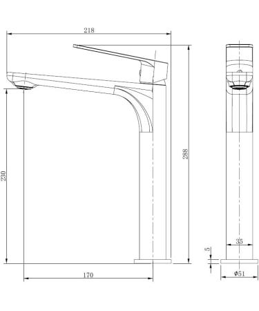 CDG006-3ORO GLORY Monomando Lavabo Alto Oro Cepillado - Buy Online on GoSupps.com