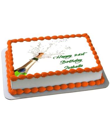 CHAMPAGNE GLASS A4 PREMIUM Edible RICE WAFER Cake Topper DECORATION D1