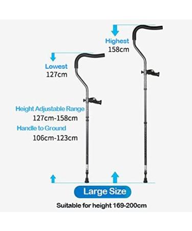 Axillary Crutches (Pair) Adult Crutches for Men and Women Adjustable Crutches with Shock Absorption System and Foldable Crutches for Walking Aluminum Underarm Crutches (Size : 128cm) Anniversary Small - Buy Online on GoSupps.com