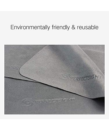 PERFECTSIGHT Microfiber Cleaning Cloth 6 Pack - Safely Clean Glasses, Phones, Cameras, and Screens - 5.7x6.7 Inch Lens Cleaner Cloth - Grey - Buy Online on GoSupps.com