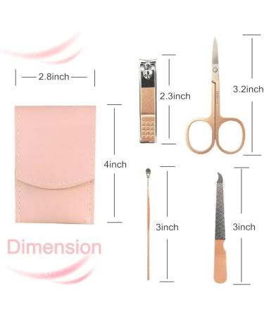 Tusuge Manicure Set Portable Finger and Toe Nail Clipper Kit 4 in 1 Pedicure Kit Nail Clippers Set Stainless Steel with Ear Cleaner Leatherette Set (Pink) - Buy Online on GoSupps.com