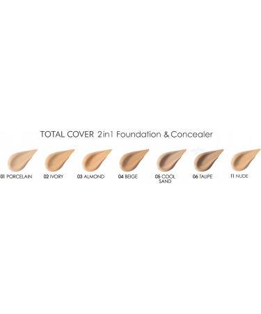 2-in-1 Foundation and Concealer Total Cover N11 Nude Golden Rose Make-up TC11 Nude 30 ml - Buy Online on GoSupps.com