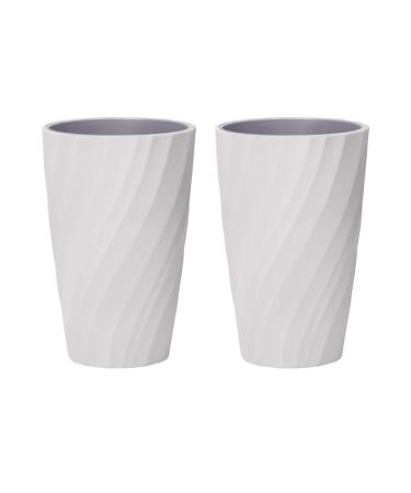 Cabilock 2pcs Home Toothbrush Cup Portable Gargle Cup Simple Toothbrush Cup Travel Toothbrush Holder (Gray White)
