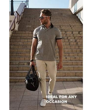 Men's Merino Wool Polo Shirt - Anti-Odor, Short Sleeve, Breathable - Large Olive Green - Buy Online on GoSupps.com