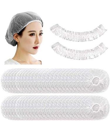 Disposable Shower Caps, 200PCS Disposable Clear Plastic Waterproof Hair Shower Caps for Women, Spa, Home Use, Hotel and Hair Salon, Portable Travel