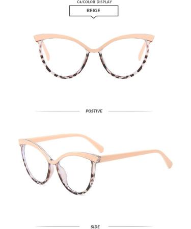 SERONI Large Cat Eye Blue Light Blocking Glasses for Women & Men - Pink-Leopard UV Protection 53mm Reading Glasses - Buy Online on GoSupps.com
