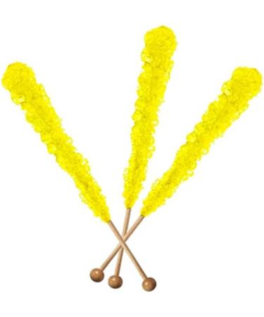 Espeez Yellow Banana Flavoured Rock Candy on a Stick 8 x Lollies 6.4oz (184.1g) - Individually Wrapped - Rock Candy Cake Decorating - Drink / Cocktail Stirrers - Buy Online on GoSupps.com