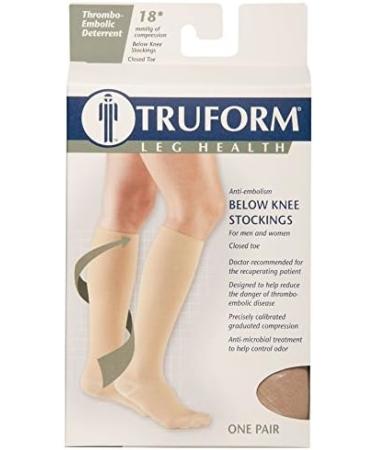Truform Surgical Stockings 18 mmHg Compression - Knee High Closed Toe Black - Unisex Medium (1 Pair) | International Shipping - Buy Online on GoSupps.com
