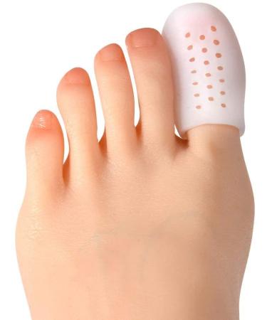 Latrate 5 pairs of toe protection breathable toe sleeves with breathable holes for bubbles chicken eyes ingrown toenails pain relief through friction and more (10 pieces for large toes)