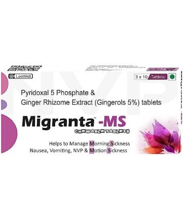 Ginger Vitamin B6 Supplement for Morning Sickness - 60 Chewable Tablets | Leewell Pharma - Buy Online on GoSupps.com