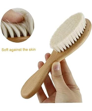 Baby Hair Brushes Comb Set Goat Bristles Bath Brush Shower Scalp r Tool 4 Pieces Practical - Buy Online on GoSupps.com