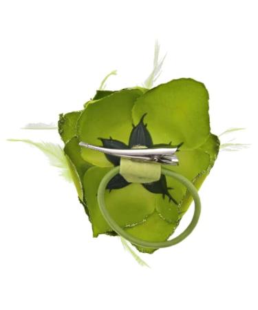 Topkids Lime Green Hair Clip with Rose Blossom Motif - Perfect for Women & Girls - Wedding Prom Party Accessories - Buy Online on GoSupps.com