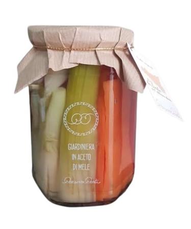 Artisan "Giardiniera" of vegetables with apple cider vinegar - jar ml. 720 – Sicilian production Conserve Conti