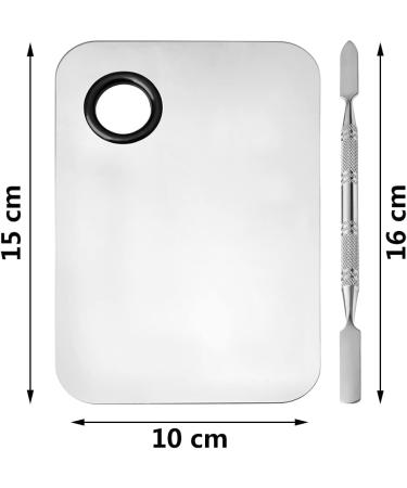 6x4 Stainless Steel Makeup Mixing Palette with Spatula Tool - Professional Cosmetic Artist Blending Palette for Foundation Mixing - Buy Online on GoSupps.com