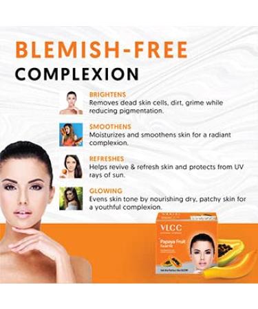 VLCC Papaya Fruit Facial Kit - 60gm | Exfoliate & Brighten Skin - Buy Online on GoSupps.com