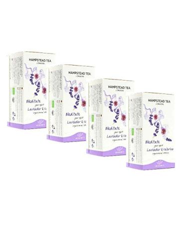 4 x 20 Sachets - Hampstead Tea London Lavender and Valerian Organic Herbal Infusion
