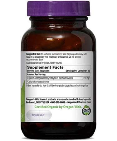 Oregon's Wild Harvest Astragalus - 90 Gelatin Capsules | Immune Support & Herbal Wellness - Buy Online on GoSupps.com