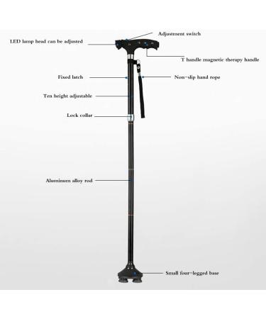 Adjustable Crutches Collapsible Elderly Adjustment Crutches Retractable Small Four-Corner Cane with Lights Parent's Gift It's so Kind of You Safehappy Smooth Sailing - Buy Online on GoSupps.com