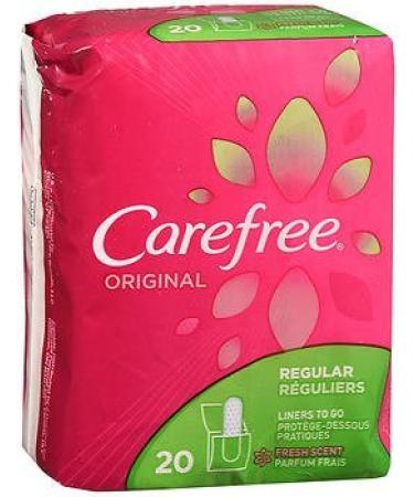 Carefree Original Regular to-Go Pantiliners Fresh Scent 20 ea (3 Pack)