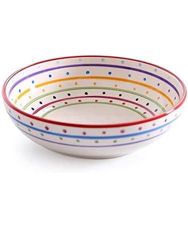 8 Inche Creative Deep Pure Hand Draw Salad Soup Bowl Porcelain Serving Dish for Fruit Nuts Vegetable Plate Tableware Kitchenware