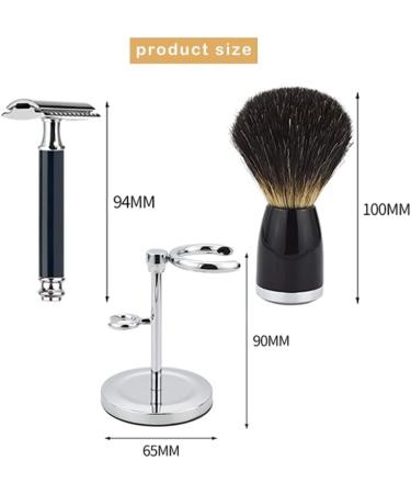 BGGIWY Men's Safety Razor Brush Set - Double-Sided Hair Razor Brush Holder 6.5x9cm Silver - International Shipping Available - Buy Online on GoSupps.com