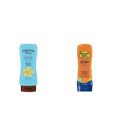 Hawaiian Tropic & Banana Boat Sunscreen Lotions SPF 50 8oz