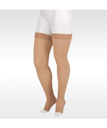 Juzo Soft 2001 Thigh-high 20-30mmhg Compression Open Toe Stocking Beige 3 (III) 3 (III) Beige