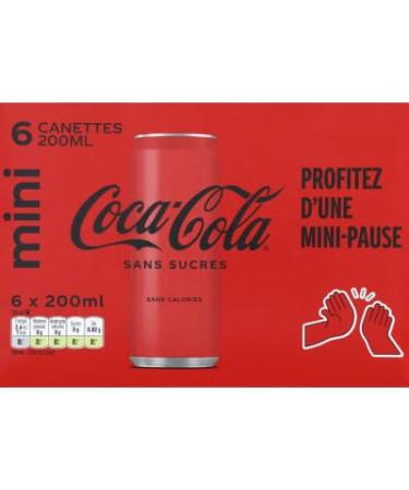 Coca-Cola Slim Mini Sugar Free Cans, 6 x 20cl