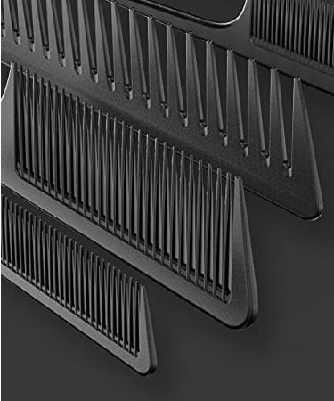 Professional Comb Set Black 6 Piece - Carbon Fiber Anti Static And Heat Resistant Comb-Fine and Wide Tooth Comb for Men and Women - Parting Teasing and Hair Styling - Buy Online on GoSupps.com