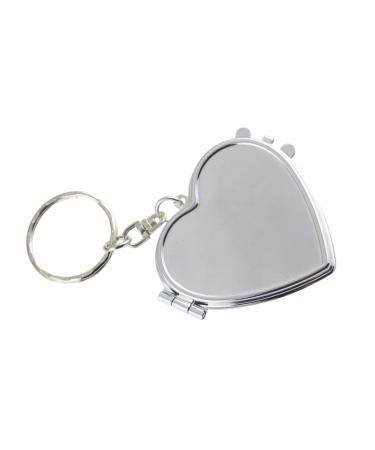 WRITWAA Metal Key Ring Metal Keychain Key Ring Pendant Buckle Key Chain Folding Metal Travel Vintage Vanity Mirror Double Side Compact Mirror