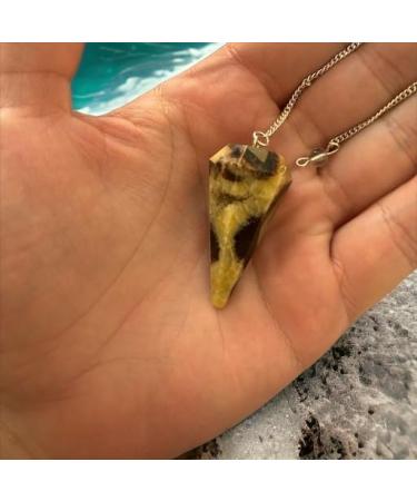 Natural Stone Pendulum - Septarium Crystal for Radiesthesia Chakra & Reiki | Vintage Hexagonal Design for Meditation & Fortune Telling - Buy Online on GoSupps.com
