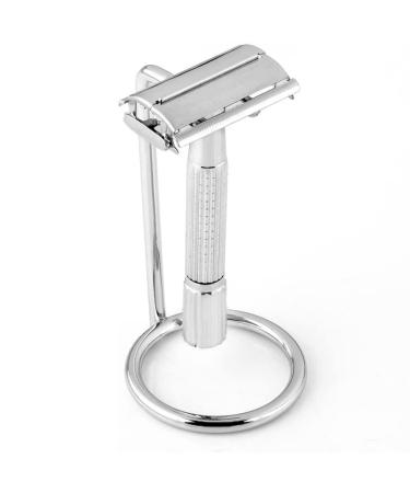 Metal Shaving Brush & Razor Holder - Silver Stand for Men's Shaving Tools | Durable Shave Brush & Razor Storage | International Shipping - Buy Online on GoSupps.com