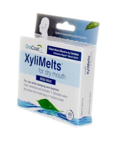 Xylimelts Mint 40 Ct - Fast-acting Oral Adhesive Discs for Dry Mouth Relief - Buy Online on GoSupps.com