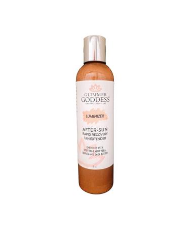 GLIMMER GODDESS Organic After Sun Shimmer Lotion - Aloe Vera Pineapple Shea Butter Papaya - Soothing and Hydrating