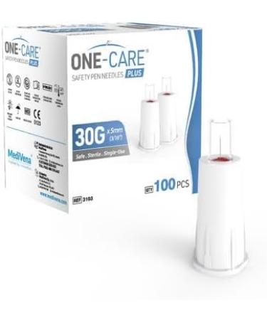 ONE-CARE Plus Safety Pen Tips 30G x 5mm - Universal Comfort Design Box of 100 | International Shipping Available - Buy Online on GoSupps.com