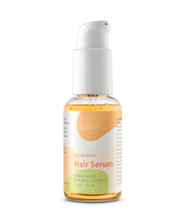Biotin Hair Boost Serum Amino acids with vitamin E & herbal extracts to help support hair's natural shine & thickness while helping target fine dry & dull hair 1 oz.
