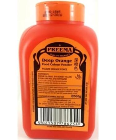 Preema | Deep Orange | Food Colour Powder | (10X500g) Pack | Premium Quality | Bright Colour Powder | DHL | Next Day Delivery - Buy Online on GoSupps.com