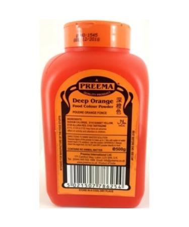 Preema | Deep Orange | Food Colour Powder | (10X500g) Pack | Premium Quality | Bright Colour Powder | DHL | Next Day Delivery