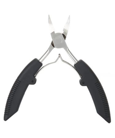 Cuticle Scissors Ingrown Toenail Clipper Stainless Steel Convenient Thick Ingrown Toe Nail Clippers for Correct Embedded Nails Relieve Pain(Black)