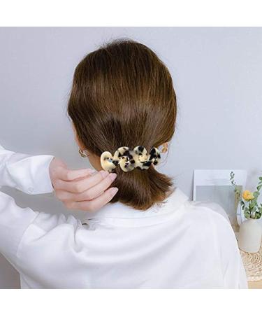 2pcs Women's Medium French Swirl Hair Barrettes Set - Blue+Light Tortoise | Celluloid Automatic Hair Clip Barrette - Buy Online on GoSupps.com