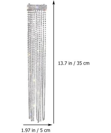 FRCOLOR Rhinestone Ponytail Chain Bling Bling Hair Extension Chain Sparkly Hair Chains Shiny Beaded Tassel Ponytail Hairpiece 35CM - Buy Online on GoSupps.com