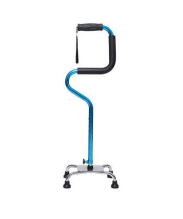Adjustable Crutch Durable Ergonomic Design and Comfort Handles Four-Legged Multi-Purpose Cane (Blue) (Blue) Bathing in Sunlight