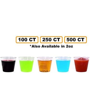 100 Pack 1oz Clear Plastic Shot Glasses - Ideal for Jello Shots, Condiments, Tastings & Samples - Buy Online on GoSupps.com