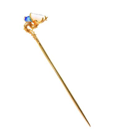 LALAFINA Hairpin Chinese Hair Sticks with Vintage Flower Hair Pin Womens Bridal Chinese Hair Accessories Vintage Hair Stick Hair Bun Pin Tiara Women's Jade Hair Clip Cloisonne