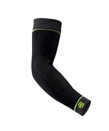 Bauerfeind Sports Compression Arm Sleeves - Gradient Compression Improves Oxygen/Blood Circulation - 1 Pair Large/Long Black